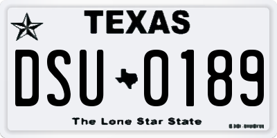 TX license plate DSU0189