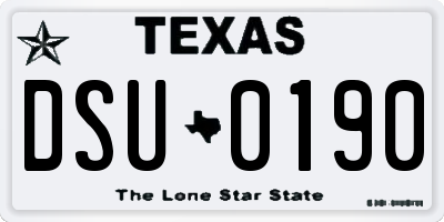 TX license plate DSU0190