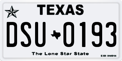 TX license plate DSU0193
