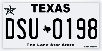 TX license plate DSU0198