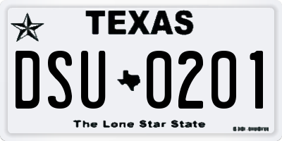 TX license plate DSU0201