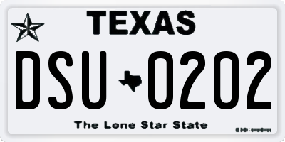 TX license plate DSU0202
