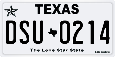 TX license plate DSU0214