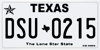 TX license plate DSU0215