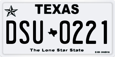 TX license plate DSU0221