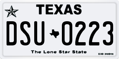 TX license plate DSU0223