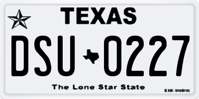TX license plate DSU0227