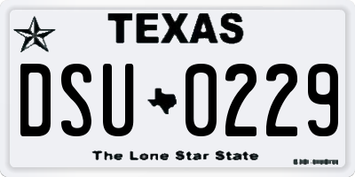 TX license plate DSU0229