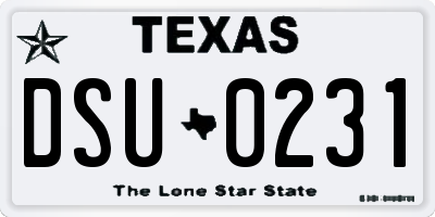TX license plate DSU0231