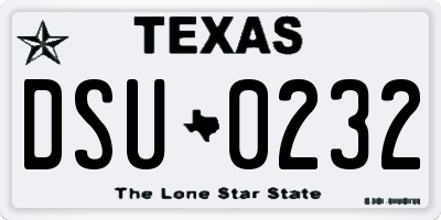 TX license plate DSU0232