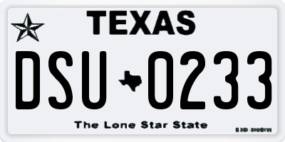 TX license plate DSU0233