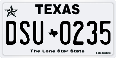 TX license plate DSU0235