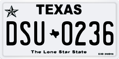 TX license plate DSU0236