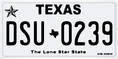 TX license plate DSU0239