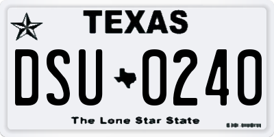 TX license plate DSU0240