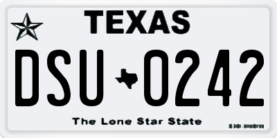 TX license plate DSU0242