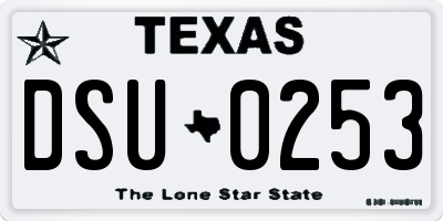 TX license plate DSU0253