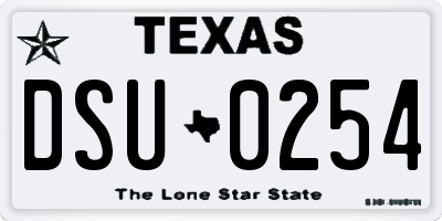 TX license plate DSU0254