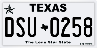 TX license plate DSU0258