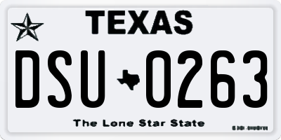 TX license plate DSU0263