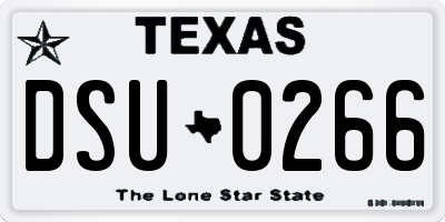 TX license plate DSU0266