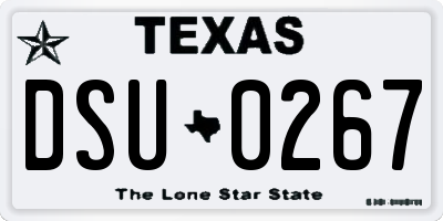 TX license plate DSU0267