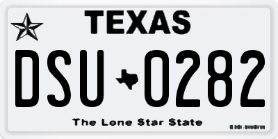 TX license plate DSU0282