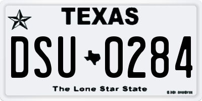 TX license plate DSU0284