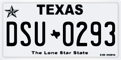 TX license plate DSU0293