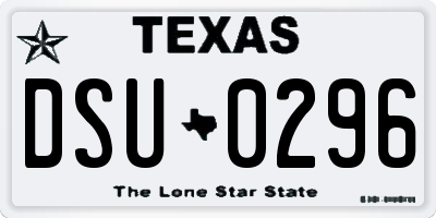 TX license plate DSU0296