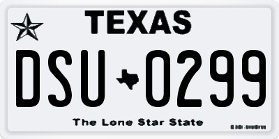 TX license plate DSU0299