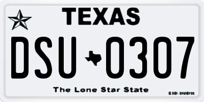 TX license plate DSU0307