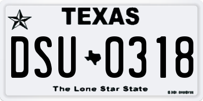 TX license plate DSU0318