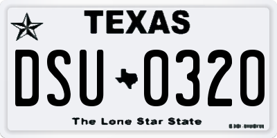 TX license plate DSU0320
