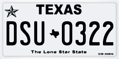 TX license plate DSU0322