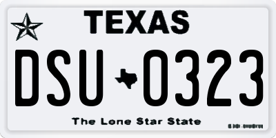 TX license plate DSU0323