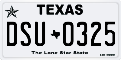 TX license plate DSU0325