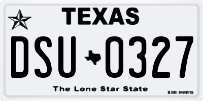 TX license plate DSU0327
