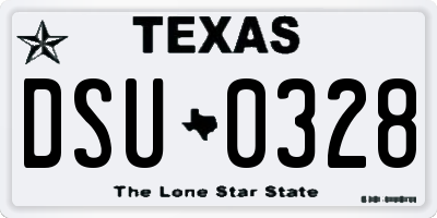 TX license plate DSU0328