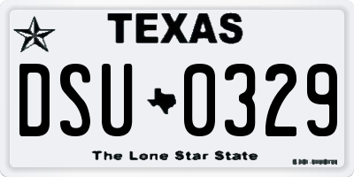 TX license plate DSU0329