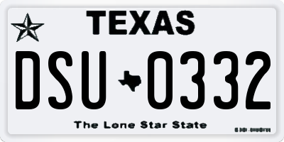TX license plate DSU0332