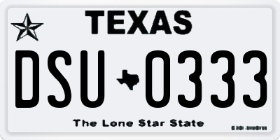 TX license plate DSU0333