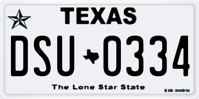 TX license plate DSU0334