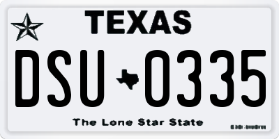 TX license plate DSU0335