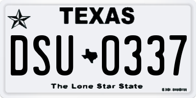 TX license plate DSU0337
