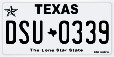 TX license plate DSU0339