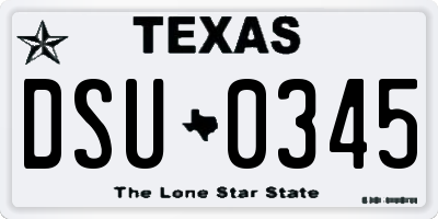 TX license plate DSU0345