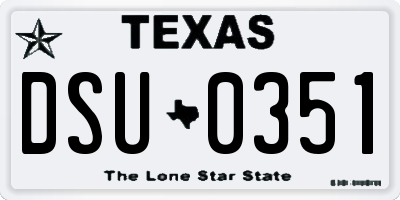 TX license plate DSU0351
