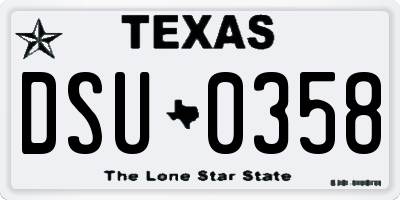 TX license plate DSU0358