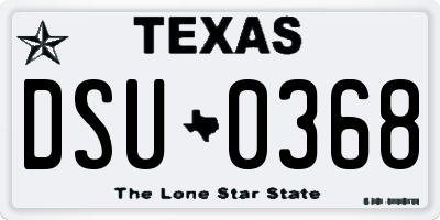 TX license plate DSU0368